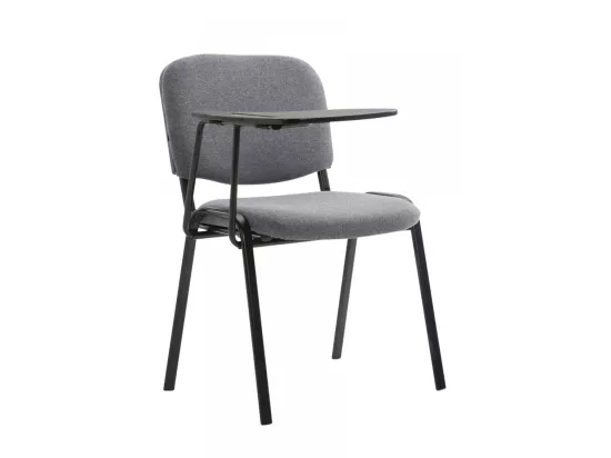 Chaise de salle à manger - Tissu & Métal noir mat - Gris - Ken mit Klapptisch