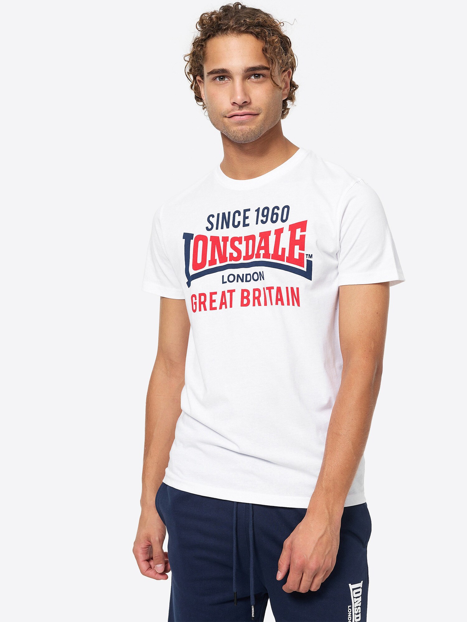 Lonsdale Herren T-Shirt normale Passform Doppelpack COLLESSIE