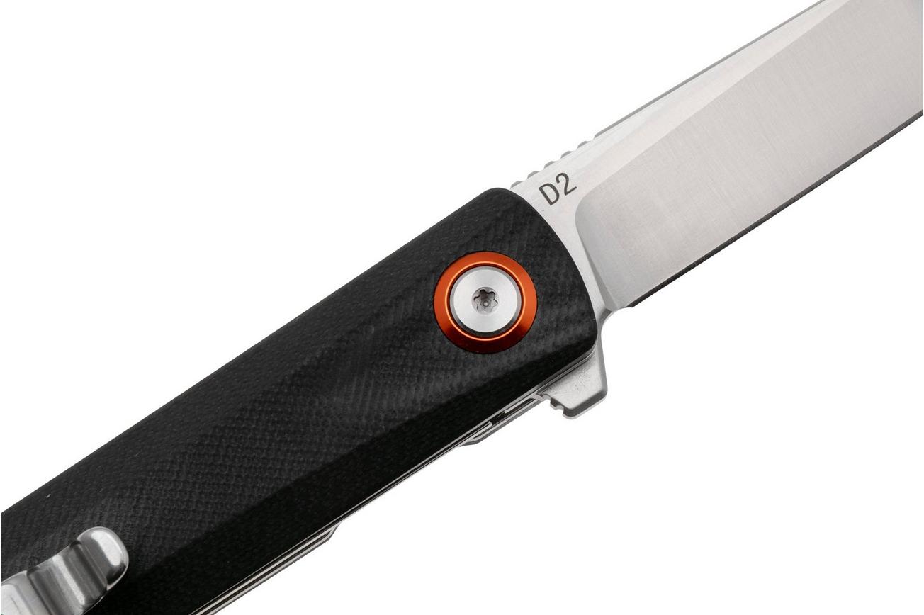 Black Fox Spear BF-783 Satin D2, Black G10, zakmes