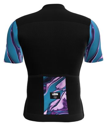 Maillot Manches Courtes LeBram Ventoux Pétrole Noir Bleu
