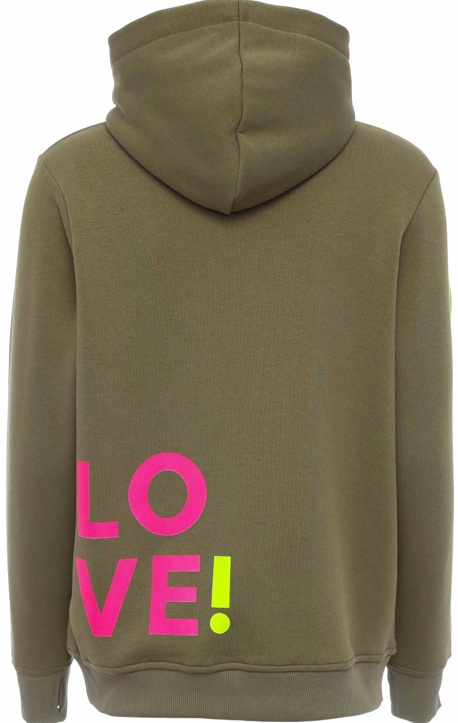 Zwillingsherz Kapuzensweatshirt , mit gesticktem Neon Herz am Ärmel und 