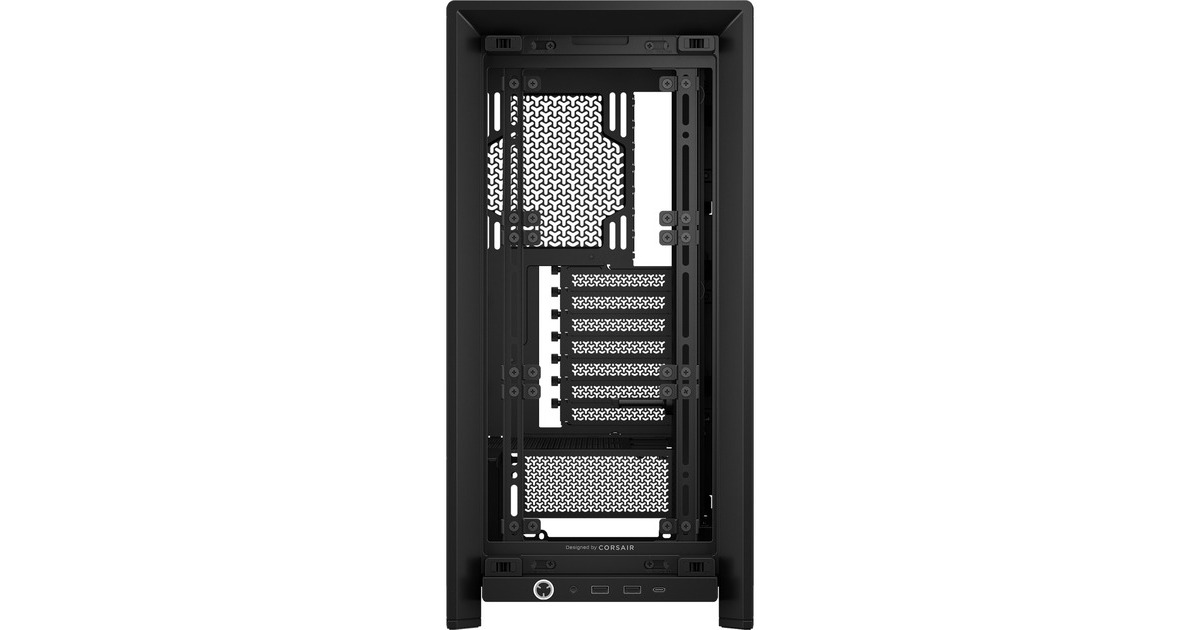 CorsairFRAME 4000D midi tower behuizing  (Zwart | 2x USB-A | 1x USB-C | Tempered Glass)