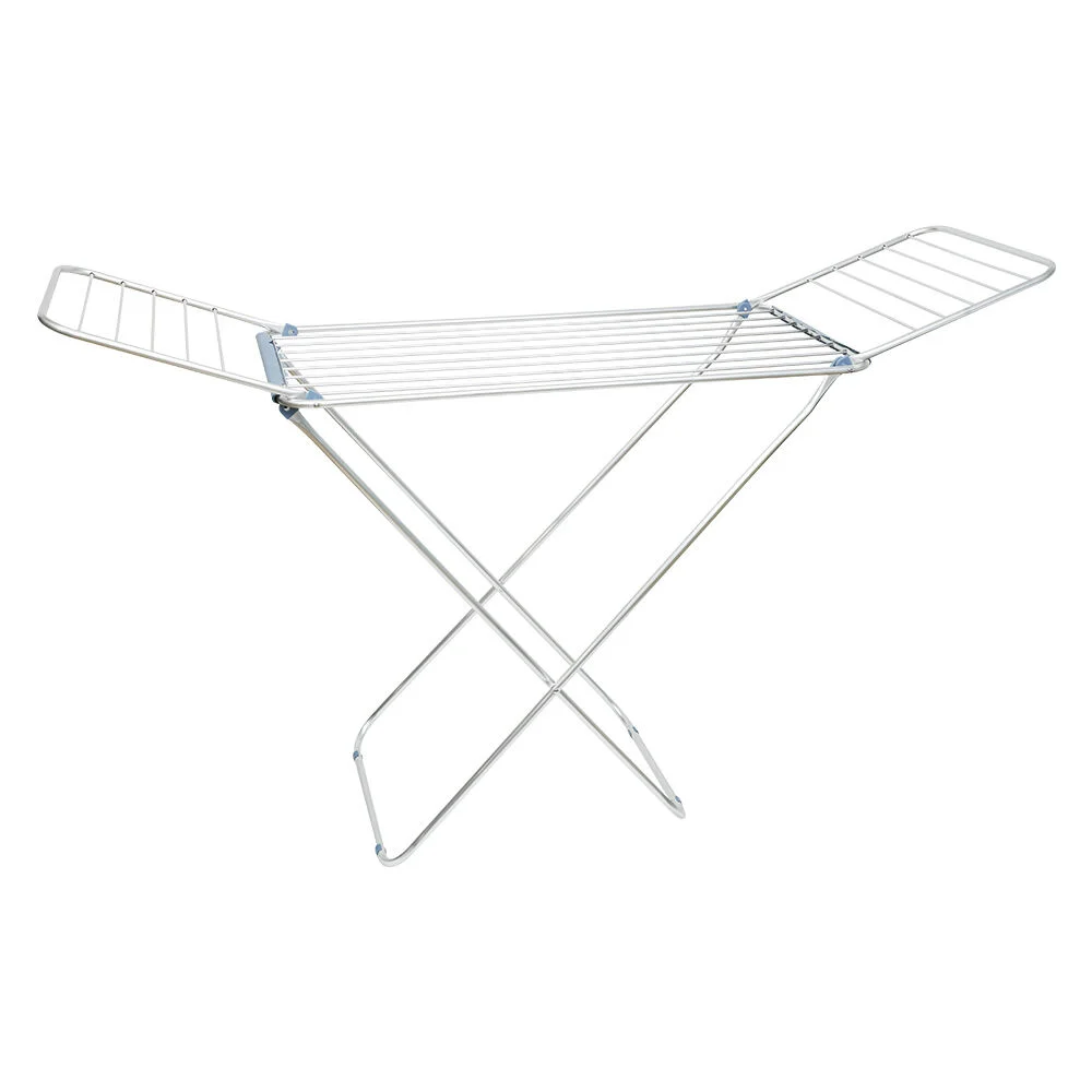 Séchoir à linge horizontal étendoir avec rabats aluminium noir