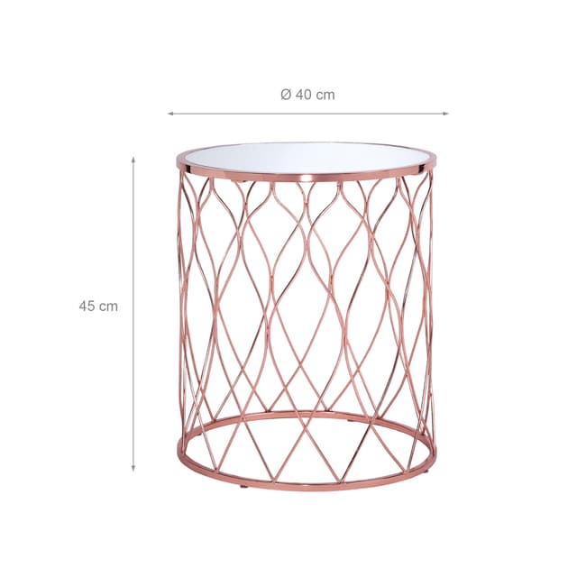 WOMO-DESIGN design sidebordssæt på 2 Ø40 / Ø45 cm i kobber, stuebord med