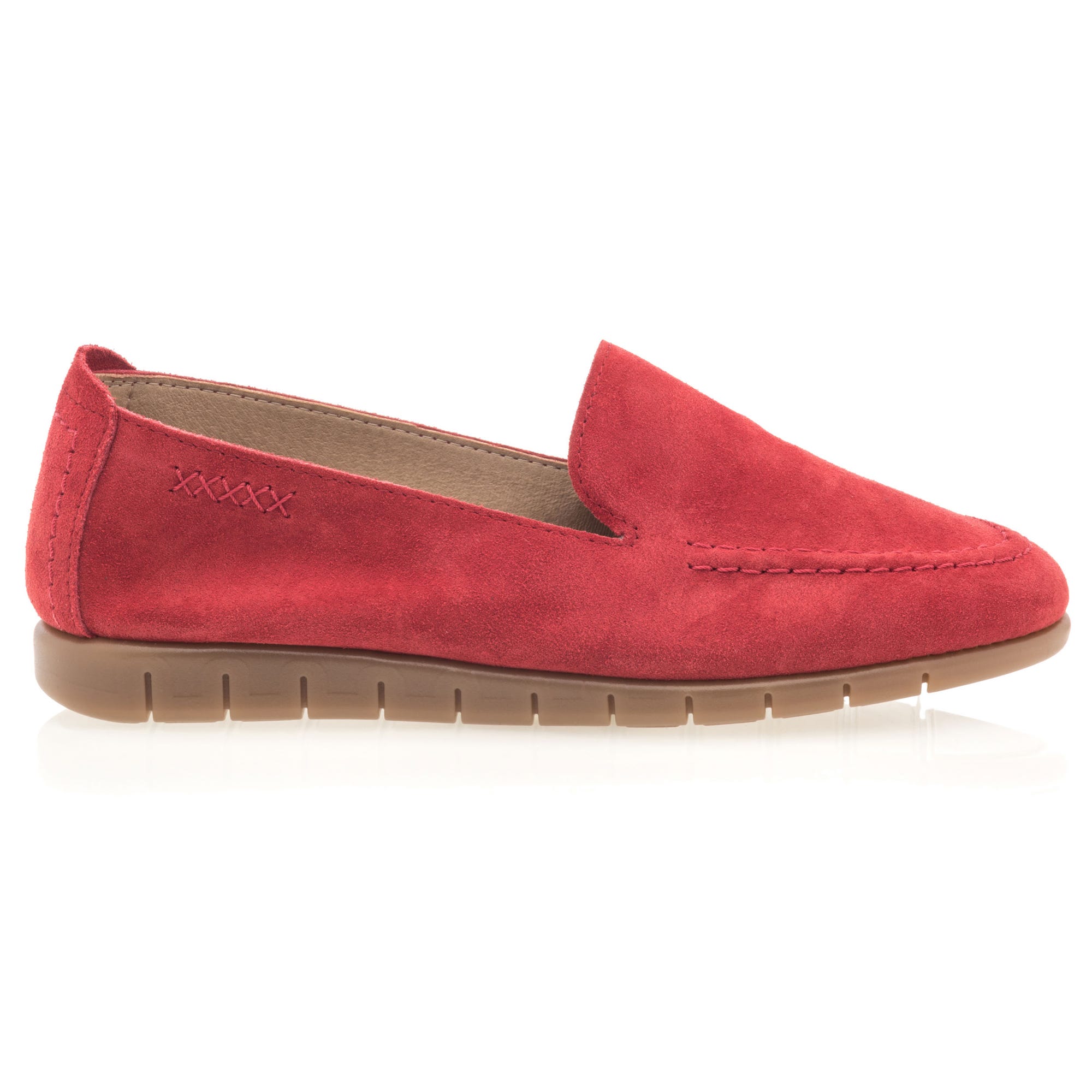 Mocassins Femme en cuir rouge