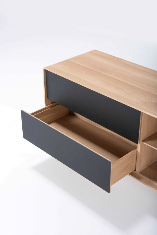 Gazzda Fina dressoir tv-meubel 150x45 Nero 4023 whitewash