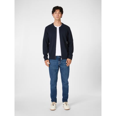 Herren-Strickjacke mit Zip, Navy