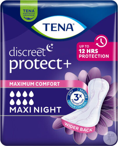 Tena Discreet Maxi Night Protège-Slip Fuites Urinaires Fortes 12 Pièces