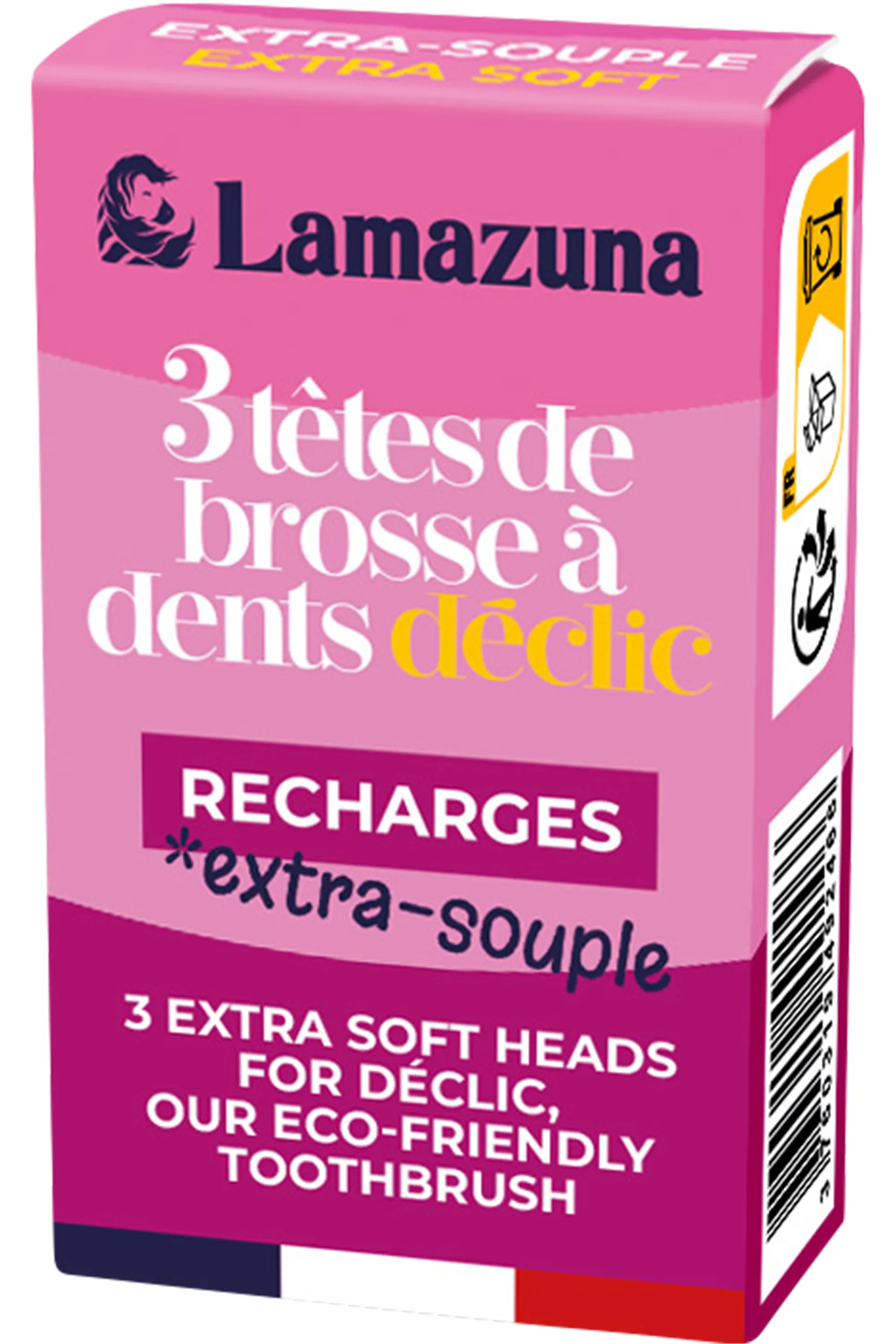 Lamazuna Recharge de 3 têtes de brosses à dent extra-souples-9 g