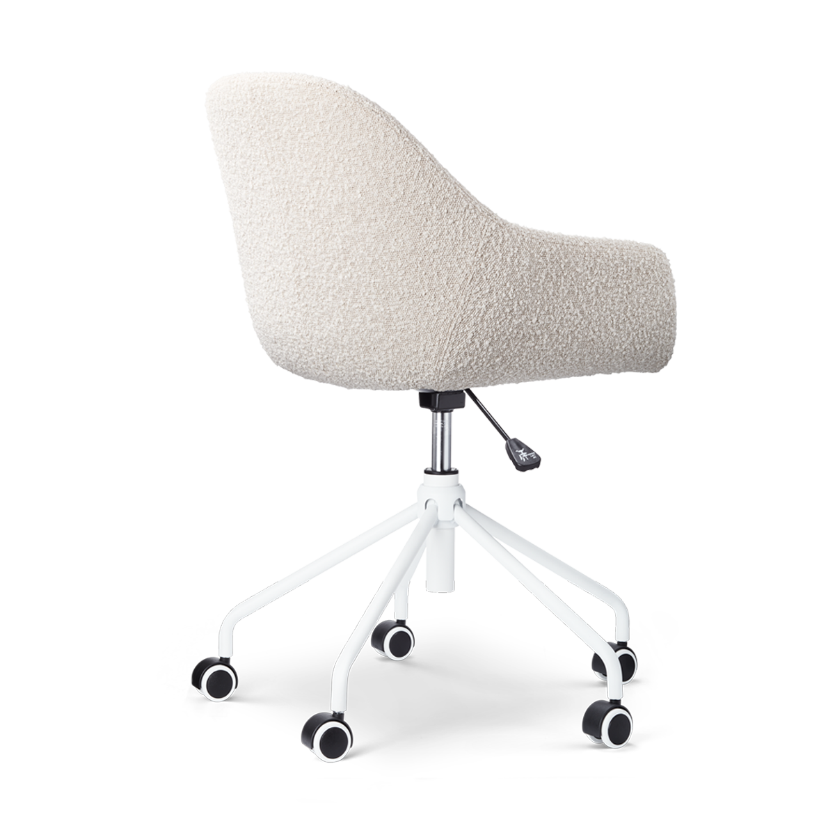 Nolon Nout-Mae Bureaustoel Bouclé Beige - Armleuning - Wit