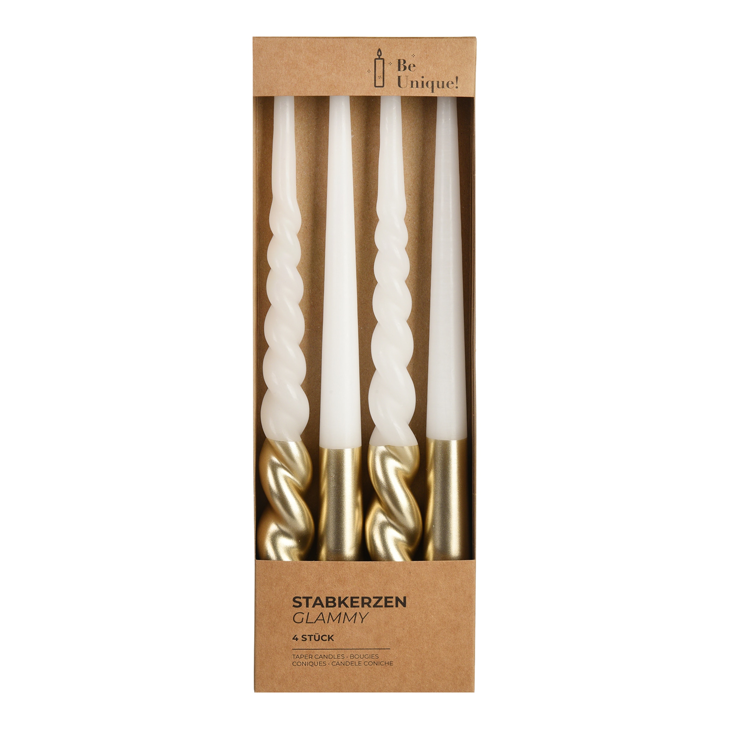 gold, ⌀ 2,2 x H 28 cm, 4-teilig