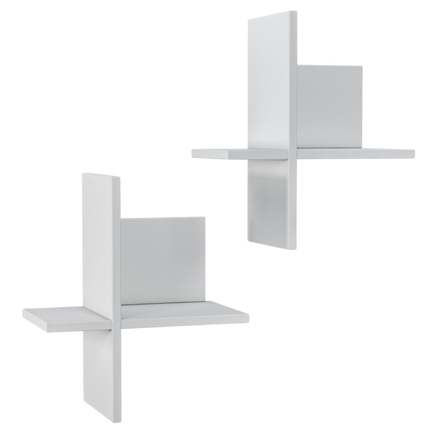 Mein-Regal 2x Wandregal BRICK 39x22x45cm MDF Holz bis zu 4 Fächer weiß
