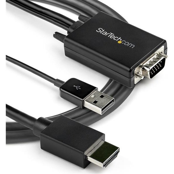 StarTech.com Câble adaptateur VGA vers HDMI - 2 m - 1080p - Audio USB - Alimenté par USB