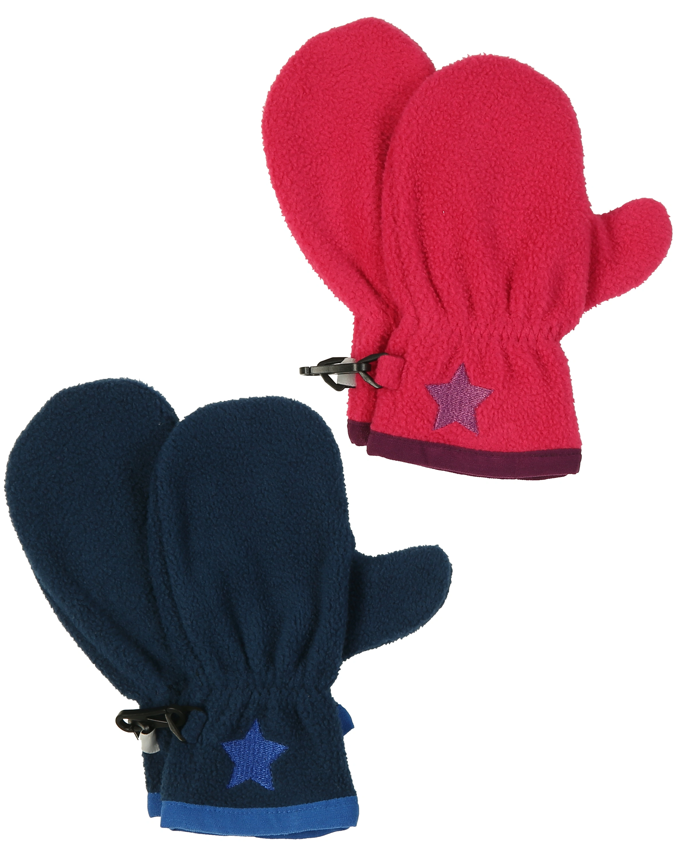 Fleece-Handschuhe STERNCHEN 2er-Pack in dunkelblau/pink