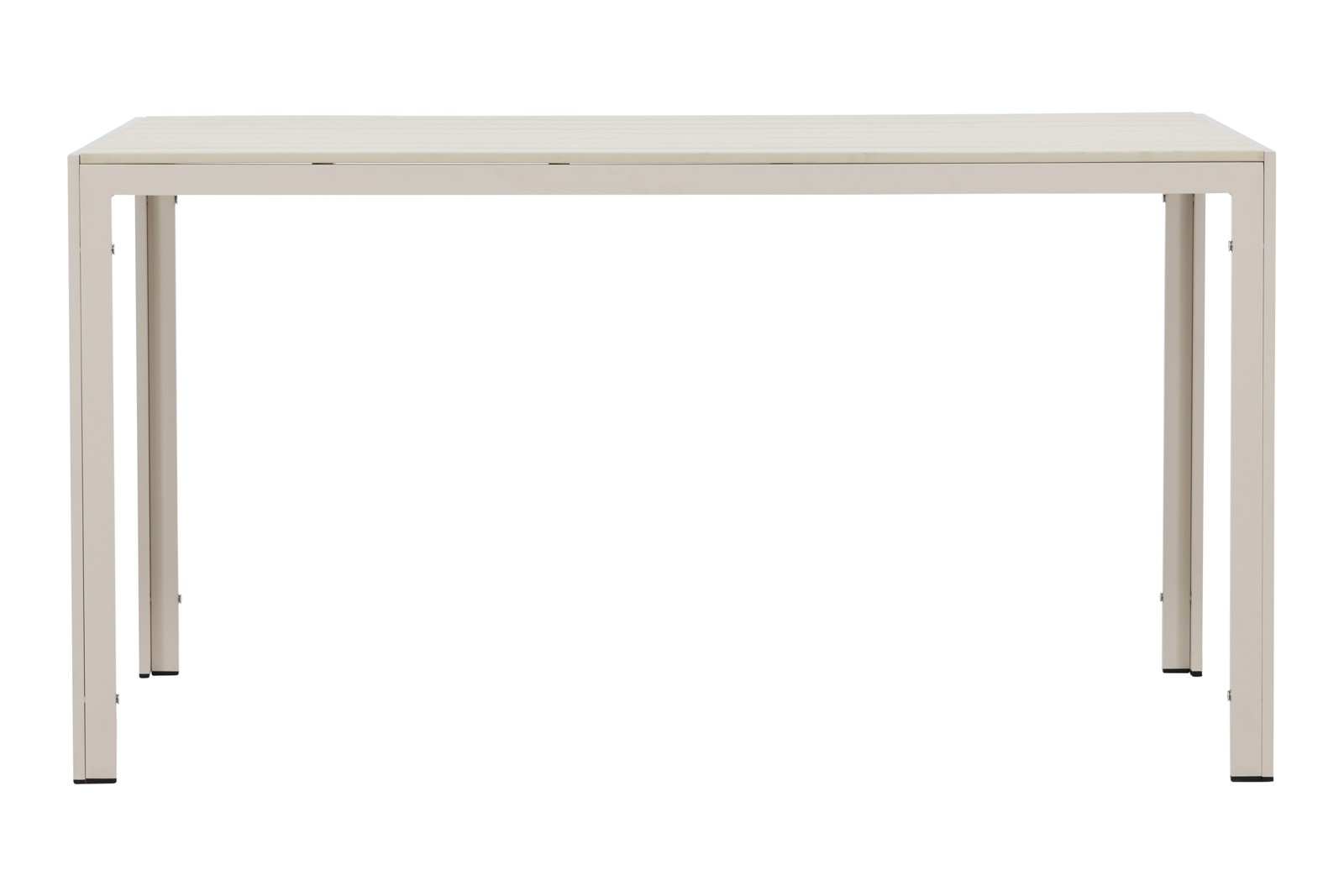 Mirko spisebord Hagebord i beigelakkert aluminium med beige plywood bordplate.