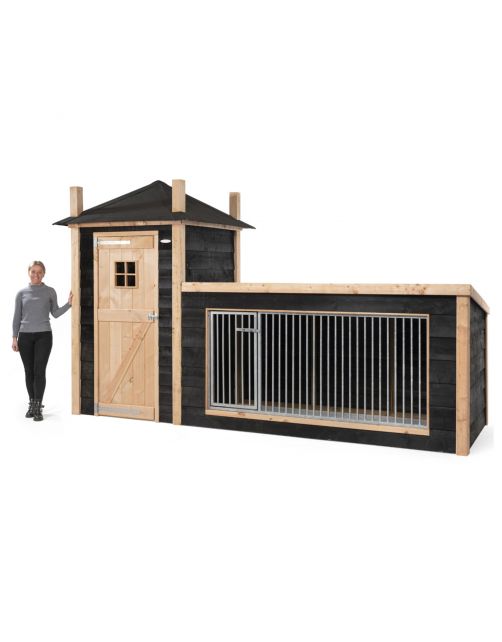 Voldux Hondenkennel Hooiberg Siem - Hondenhok - 392x150x235 cm Zwart