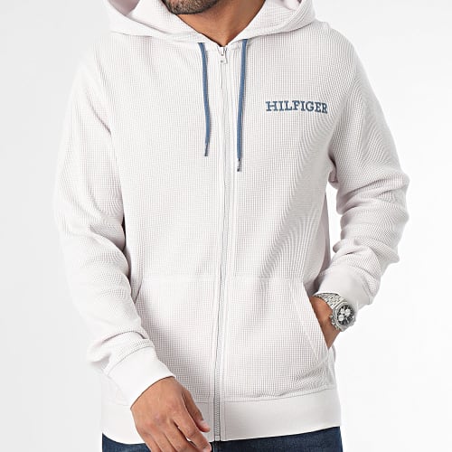 Sweat Zippé Capuche Full Zip 3131 Blanc Rose