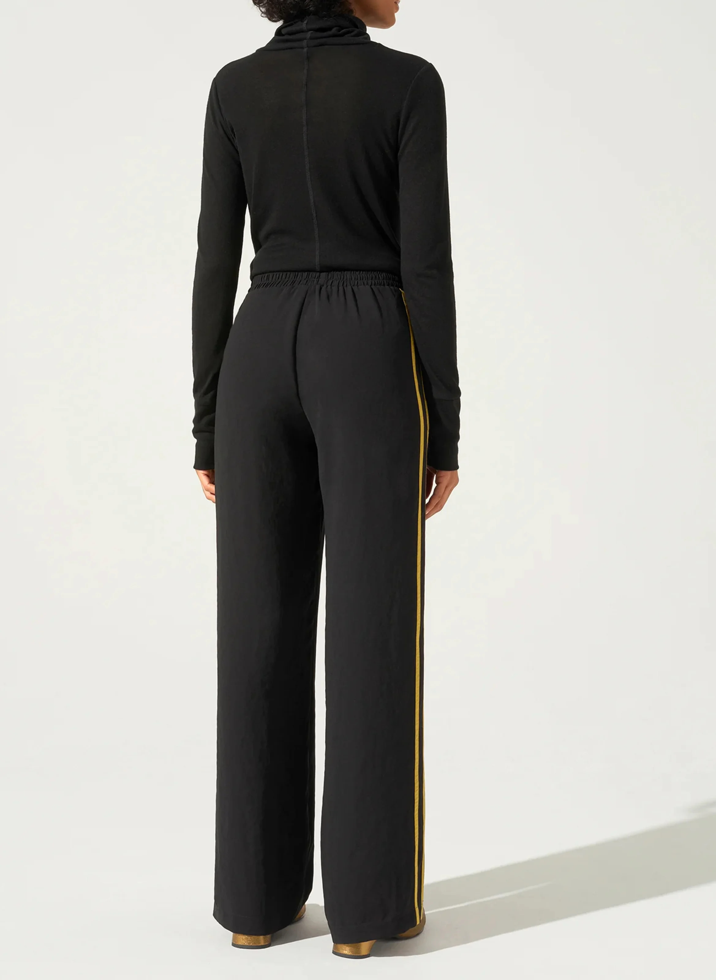 Pantalon droit à smocks | Noir