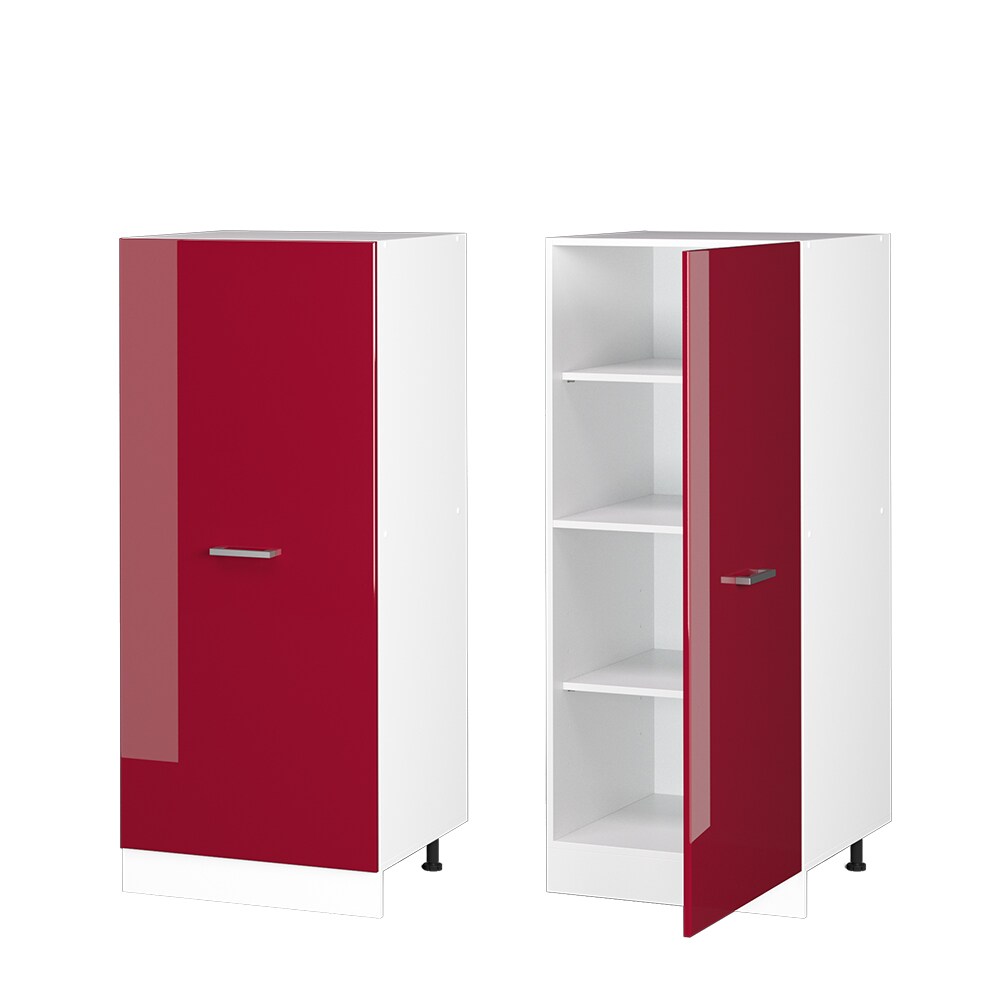 Vicco Backofenumbauschrank Küchenschrank Küchenzeile R-Line 60 cm Weiß Bordeaux große Tür Hochglanz