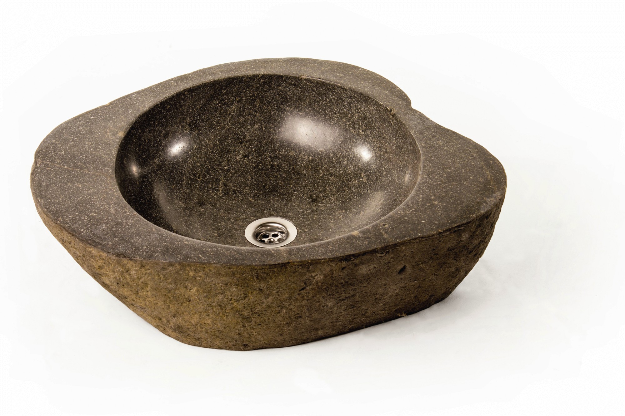 Natursteinwaschbecken, grau, Ø innen ca. 35 cm von fischer's lagerhaus