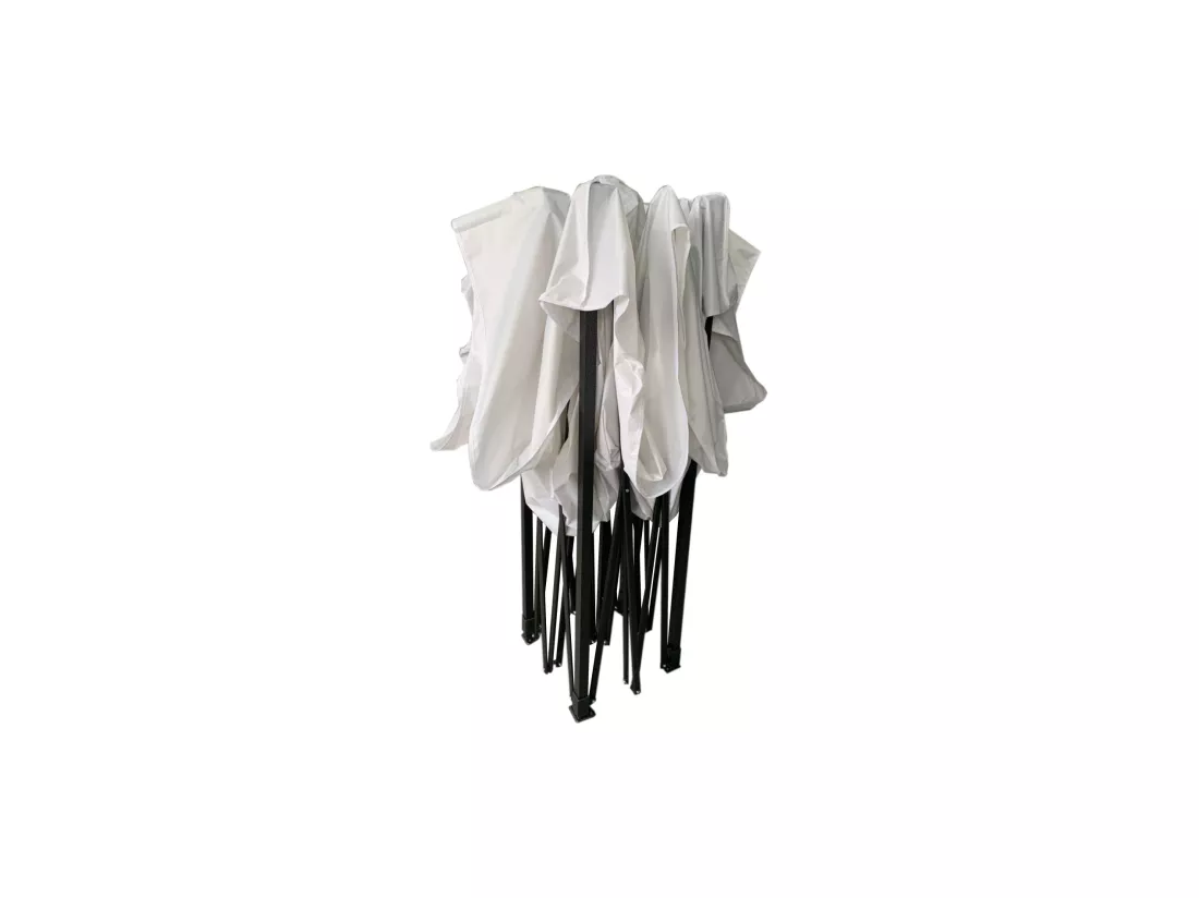 Gazebo Chapiteau Pliant Blanc 4 Poid Métal Polyester Jardin 3x3