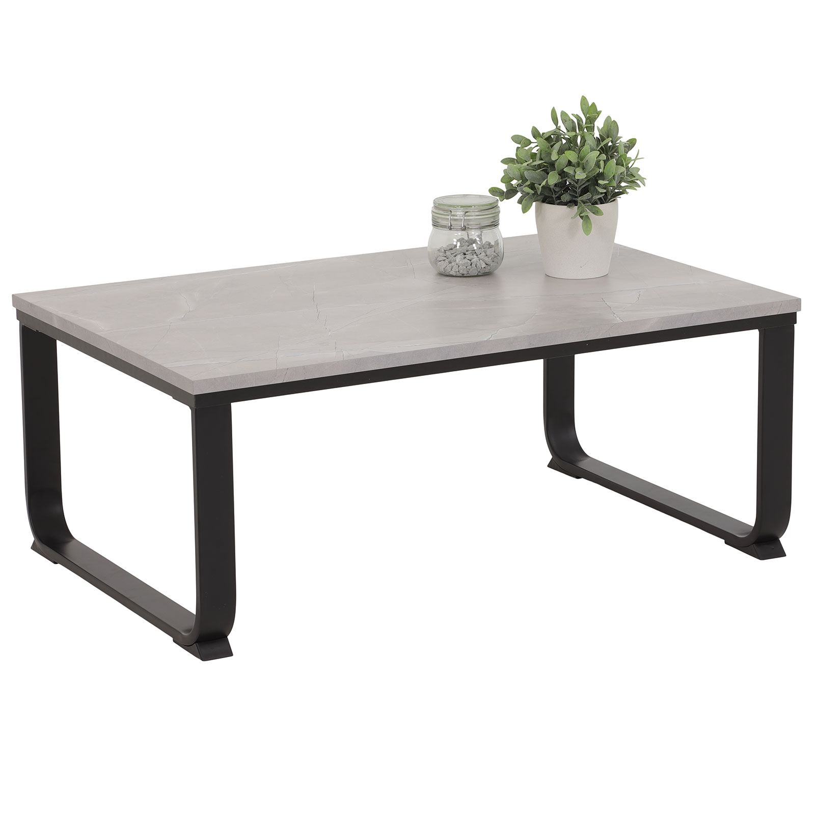 Couchtisch - schwarz - Marmoroptik - 90 cm