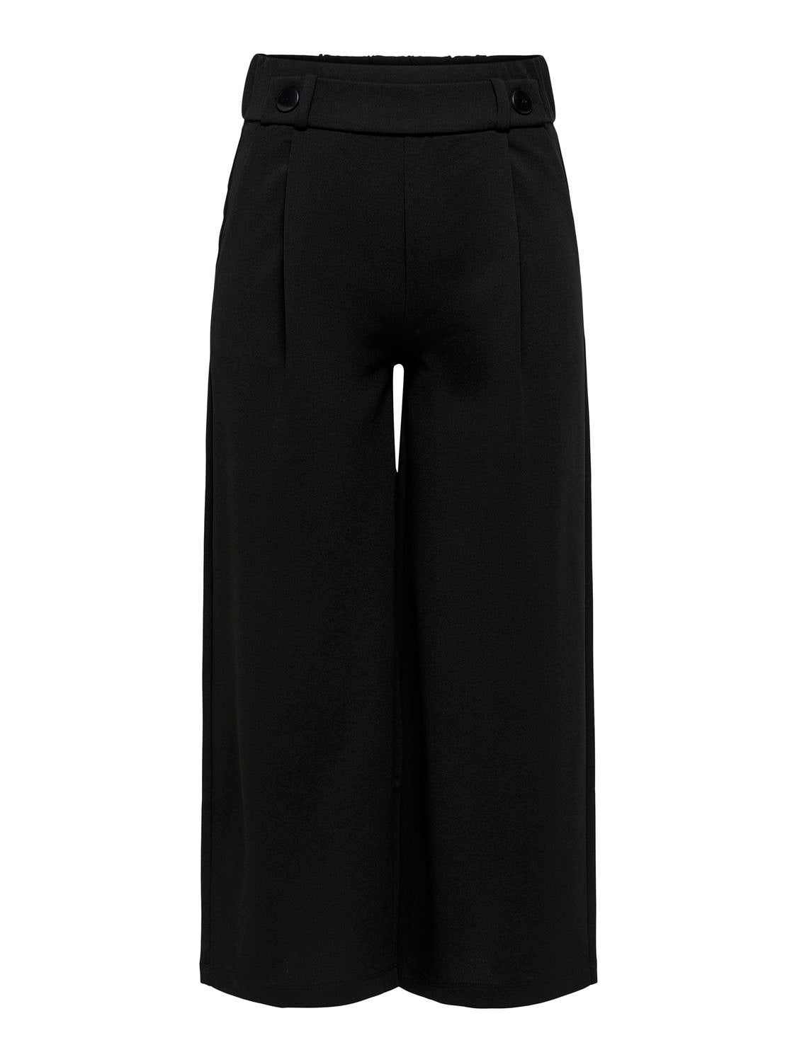 JDYGEGGO Hohe Taille Weiter Beinschnitt Hose mit weitem Beinschnitt Black