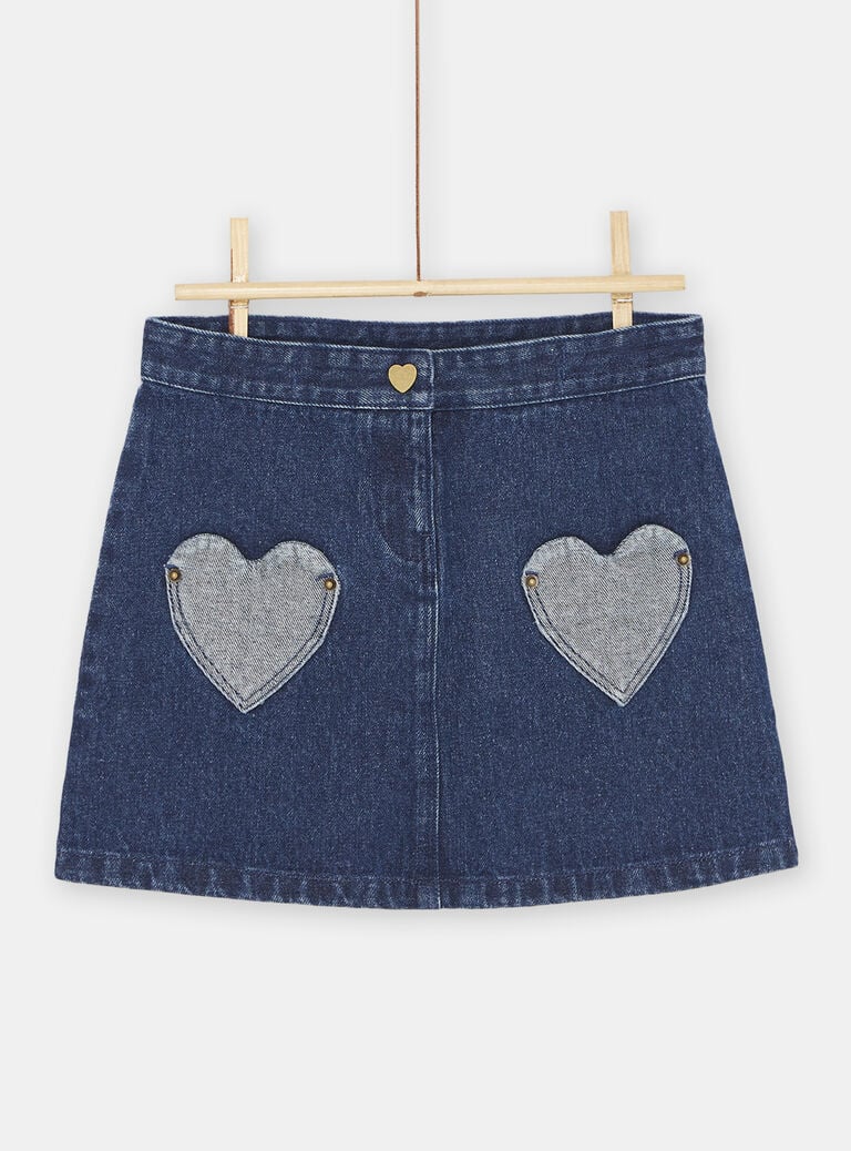 Jupe bleue en jean fille