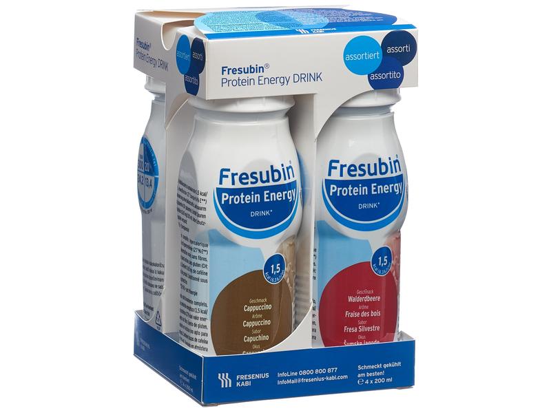 Fresubin Protein Energy Drink assortiert 4 x 200 ml Hochkalorische Trinknahrung für besondere medizinische Zwecke