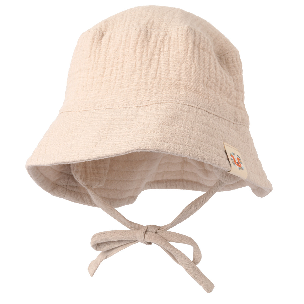Topomini Baby Musselin-Hut mit Ohrenklappen beige