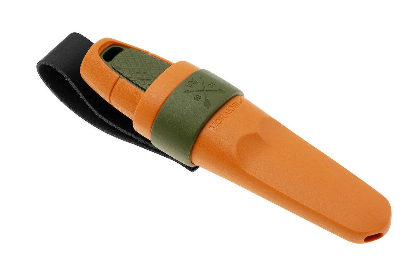 Mora Eldris Hunting 14237 Green Orange, jachtnekmes met schede en riemlus