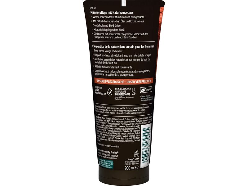 Kneipp Pflegedusche Wild 200 ml Natürliches 3in1 Duschgel ideal für tägliche Anwendung