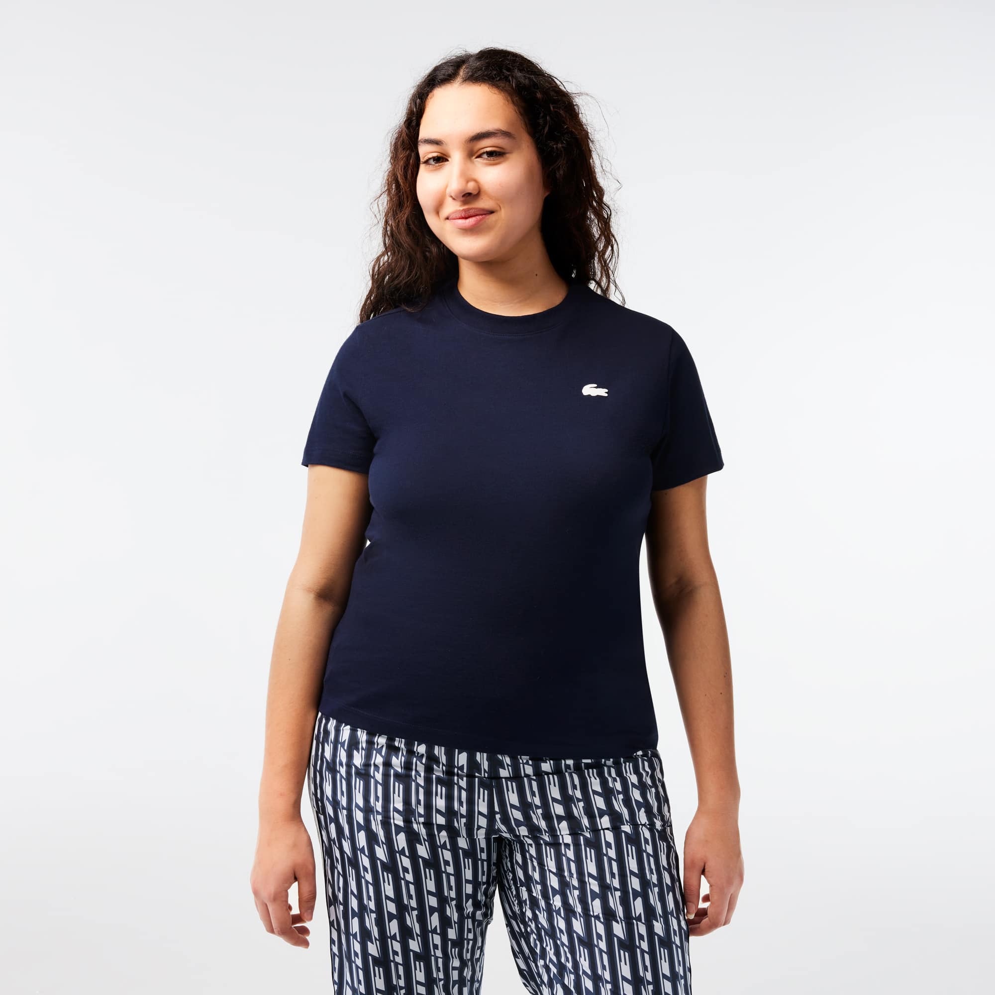 T-shirt jersey technique de coton biologique ultra-dry T-Shirts - Bleu - Lacoste - Femme