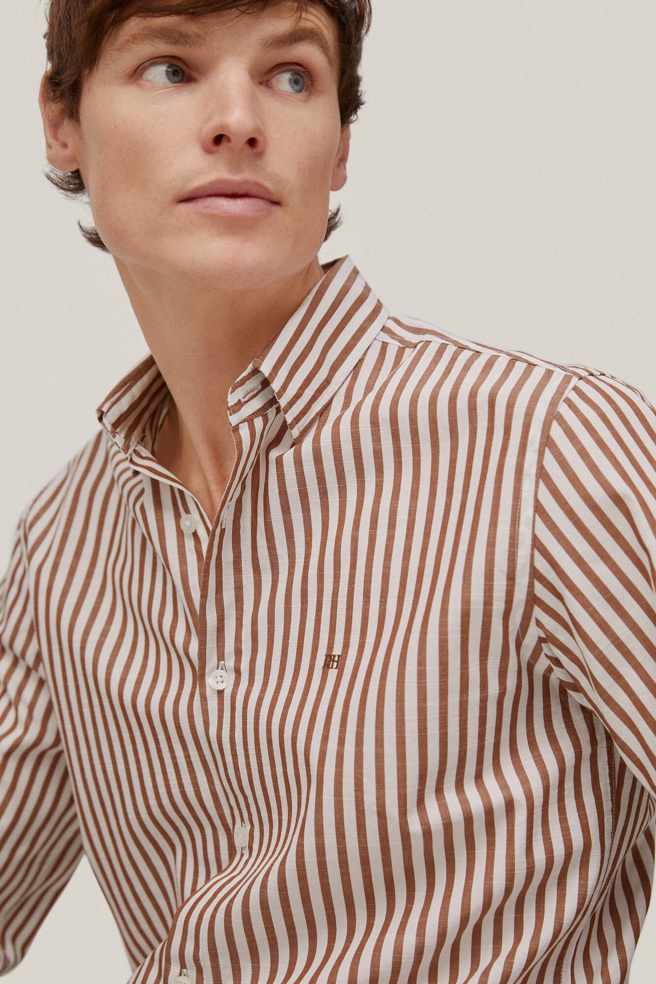Camisa listrada - Bege