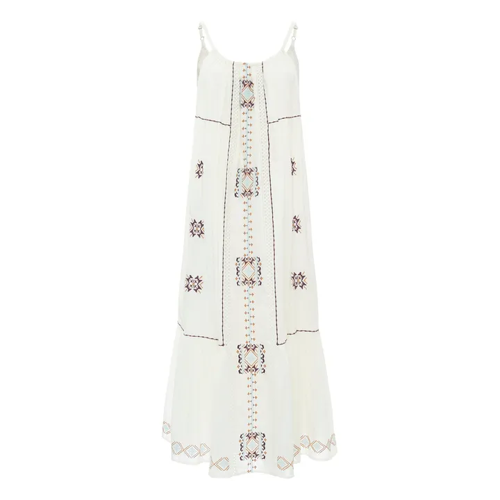 Alma Deia Robe Longue Brodée | Blanc cassé