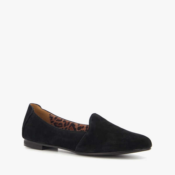 Hush Puppies leren dames instappers zwart