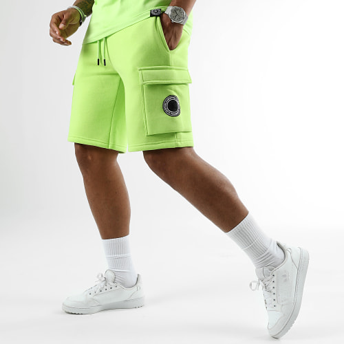 Ensemble Tee Shirt Et Short Jogging Broderie Sunset 1110 1091 Vert Lime
