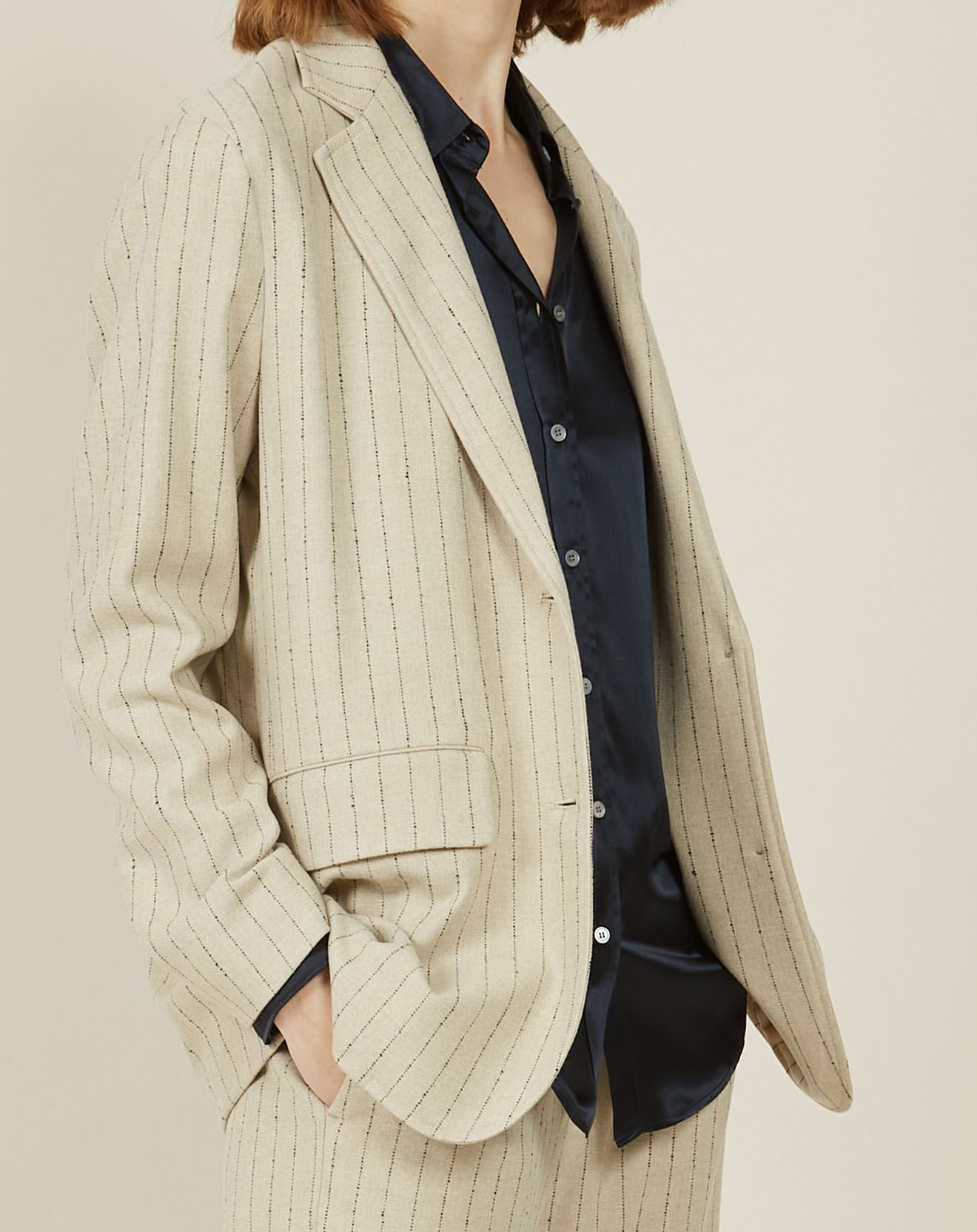 Hartford Veste en Laine mélangée Vivette rayé beige/noir