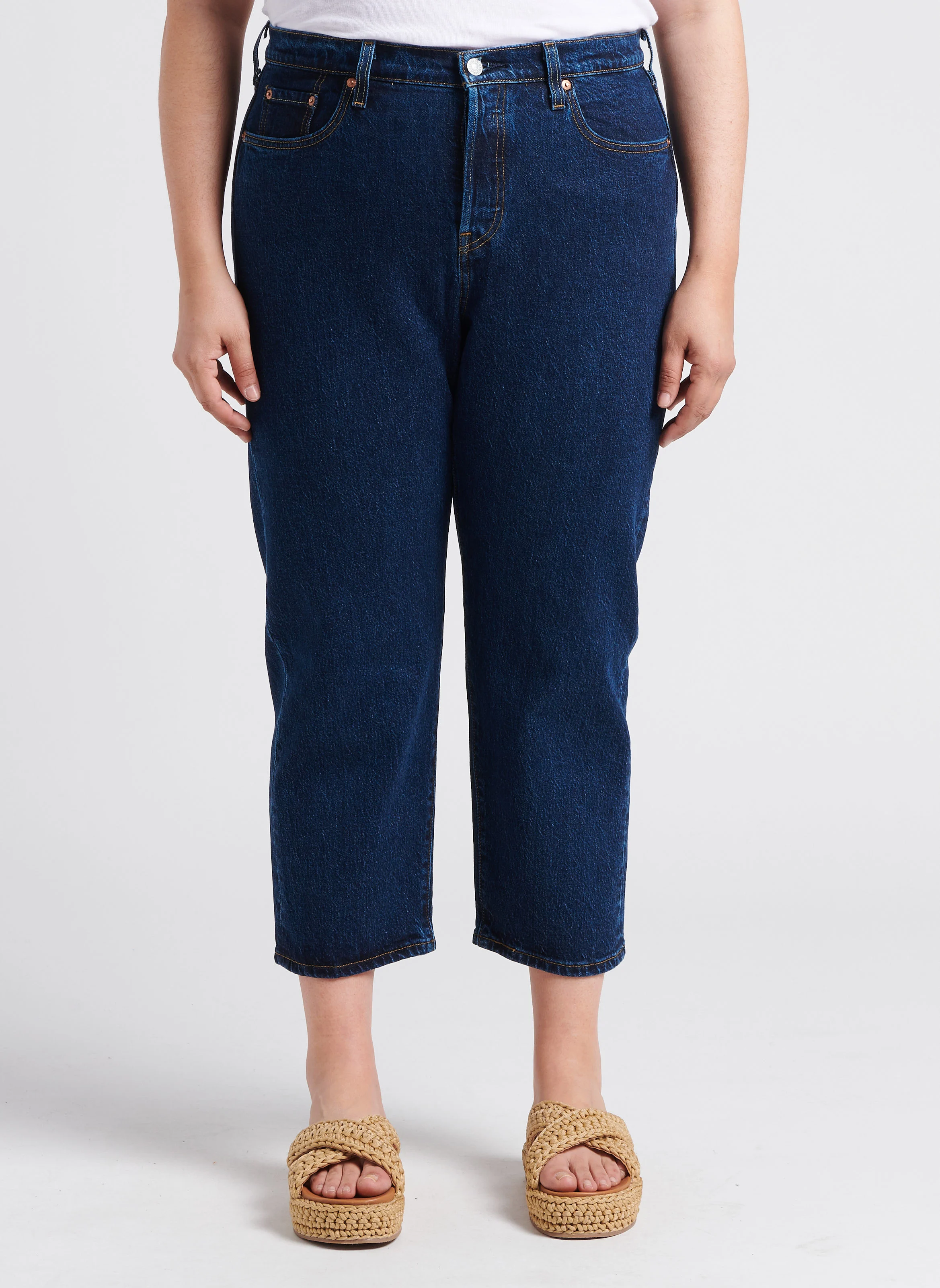 PL 501 CROP - Jean droit taille haute | Jean brut