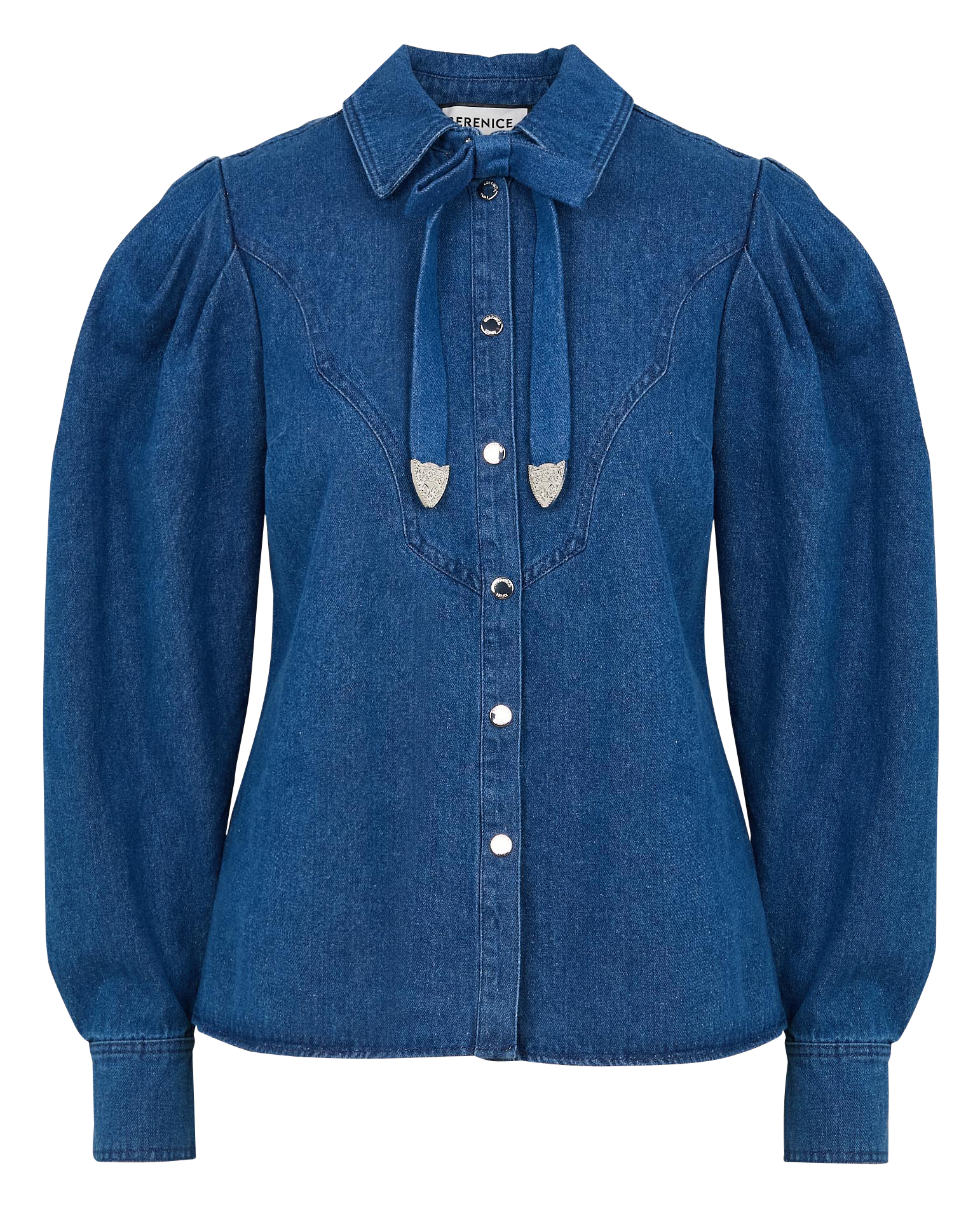 CLOV - Chemise col classique en jean | Bleu