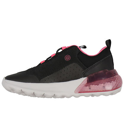Geox Sko m. Lys - Activart - Blåck/Fluo Fuchsia