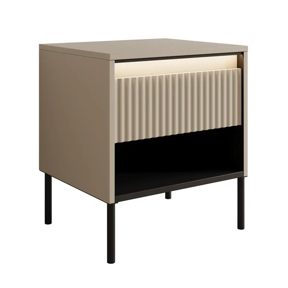 Meubella - Nachtkastje Timoteo 2 - Beige - 46 cm