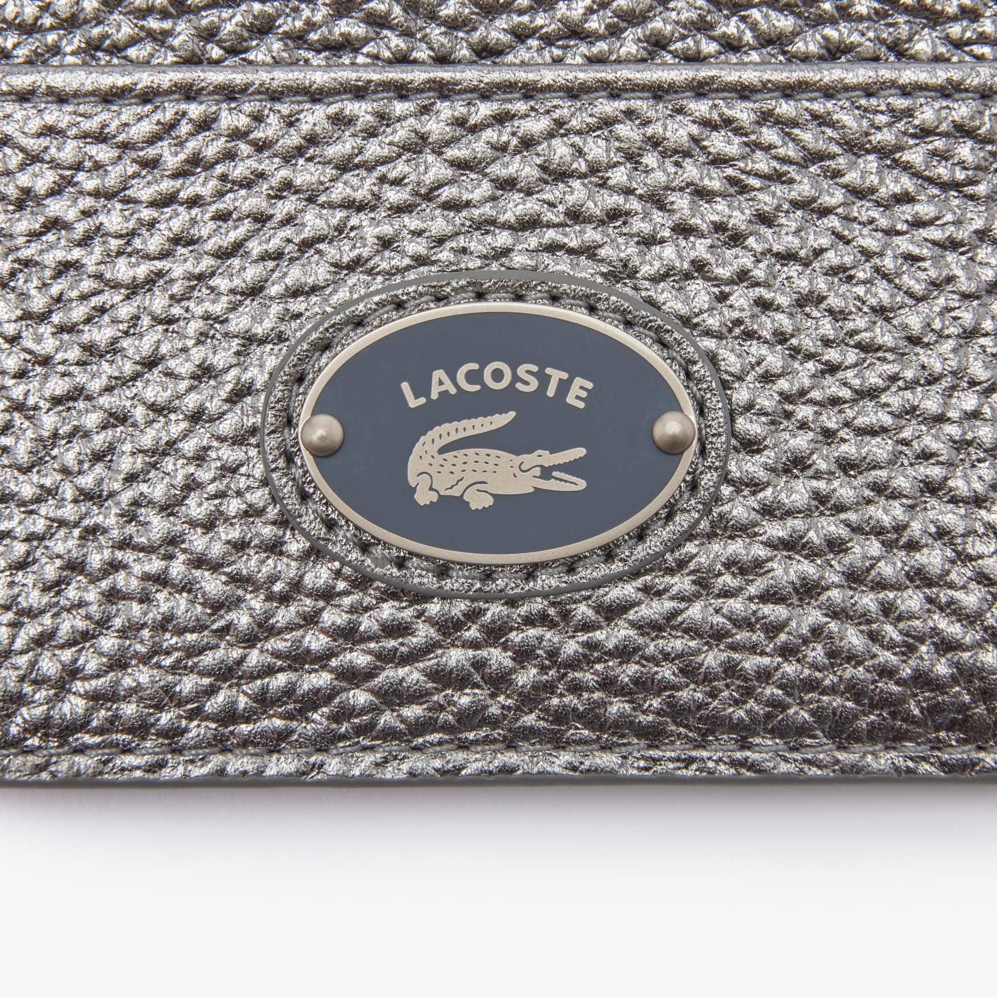 Porte-cartes femme Lacoste avec mousqueton en cuir grainé Portefeuilles & Petite Maroquinerie - Gris - Lacoste - Femme