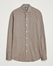 Finamore Napoli Cotton/Cashmere Jersey Polo Beige