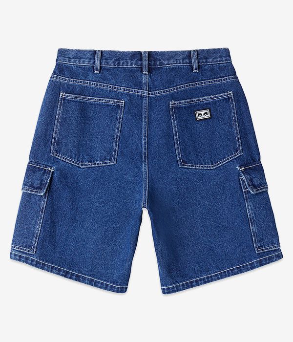 Obey Bigwig Denim Cargo Shorts (stone wash indigo)