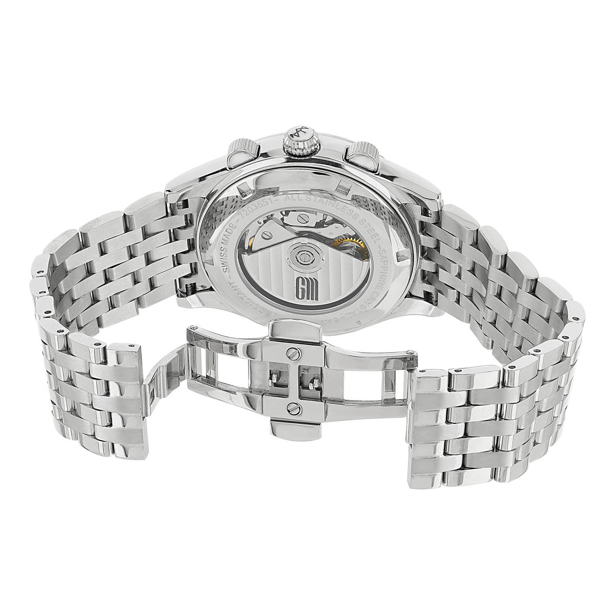Montre MATY GM automatique chronographe cadran gris bracelet acier