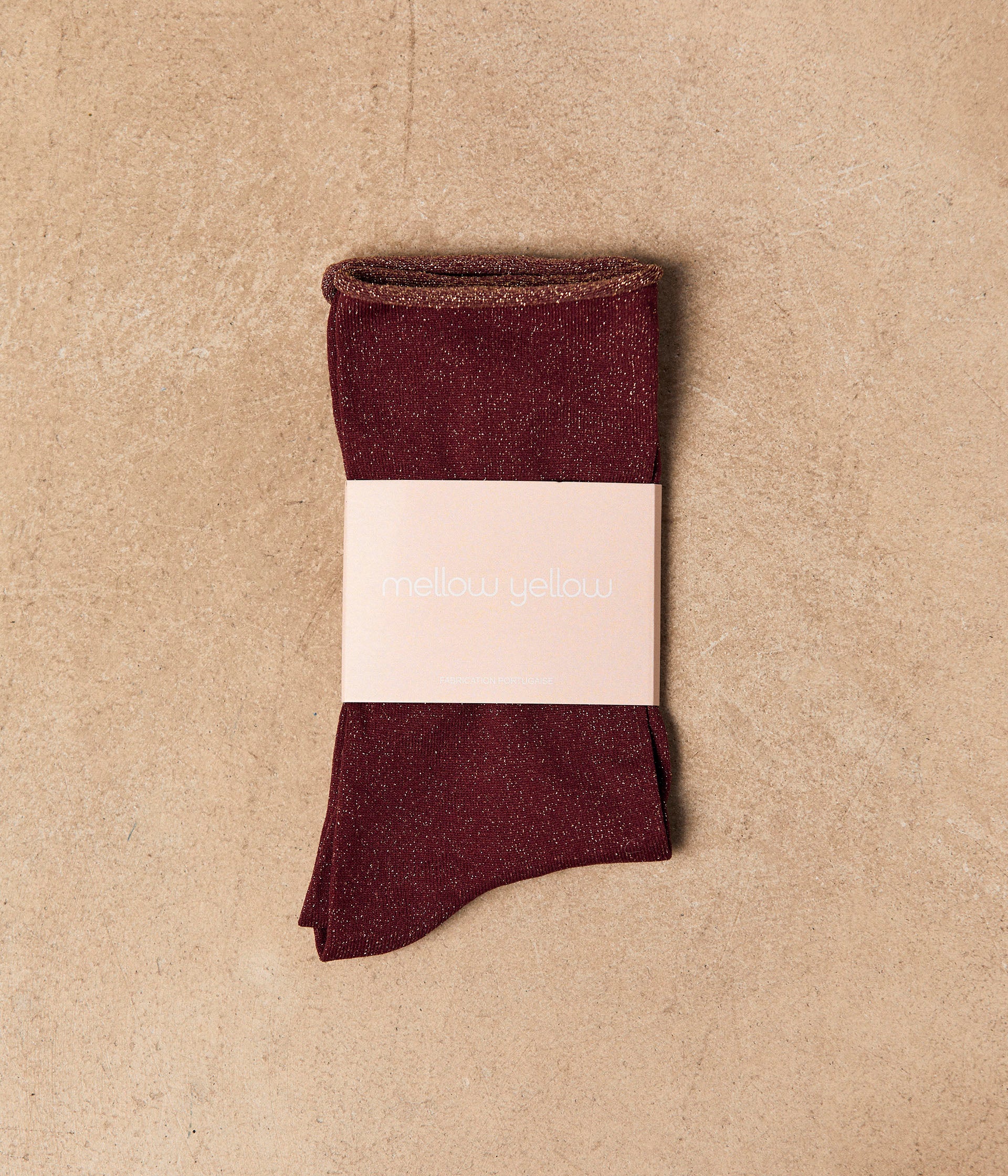 Chaussettes bordeaux or Alexina
