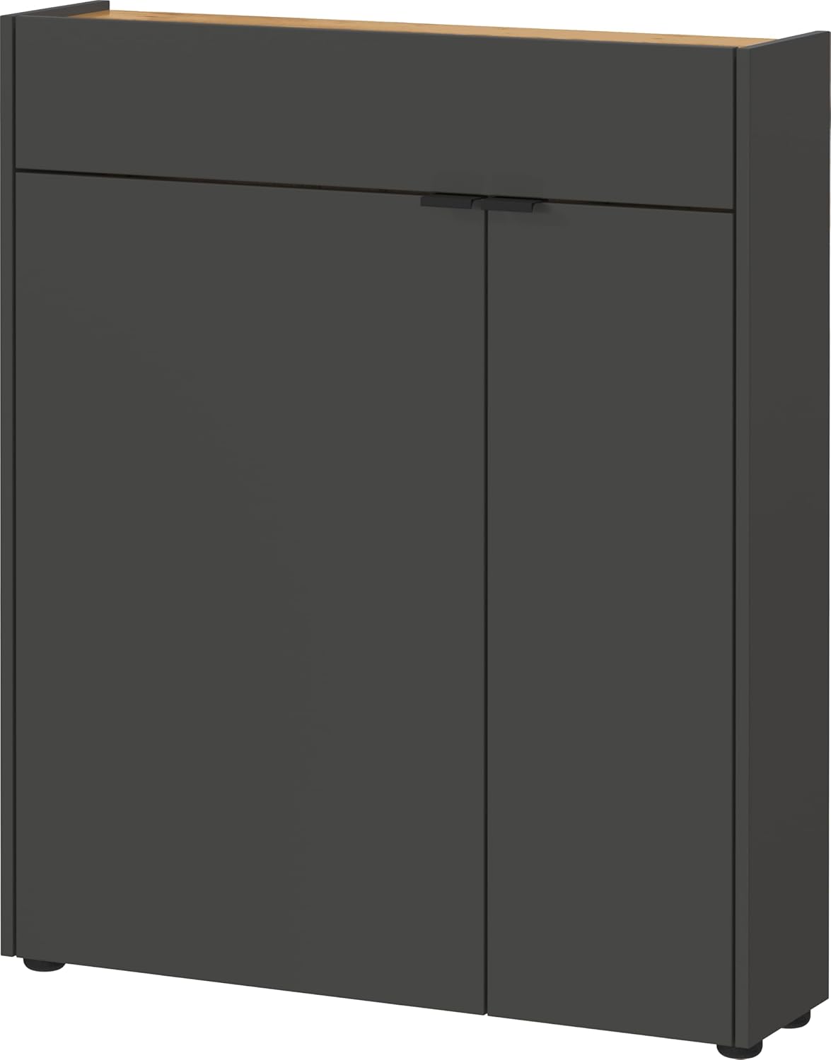 Germania Schuhschrank 1319-549 GW-Ameca, in Graphit/Navarra-Eiche-Nb., mit Türdämpfung, 83 x 99 x 22 cm (BxHxT)