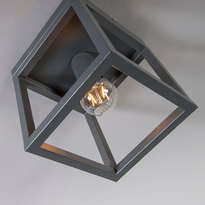 Industriële plafondlamp donkergrijs - Cage