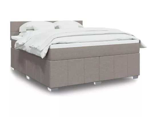 Sommier à lattes de lit avec matelas Taupe 180x200 cm Tissu